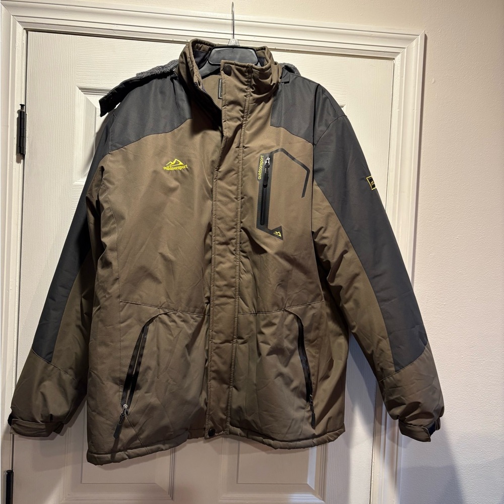 Men's Brown and Black Ski Jacket